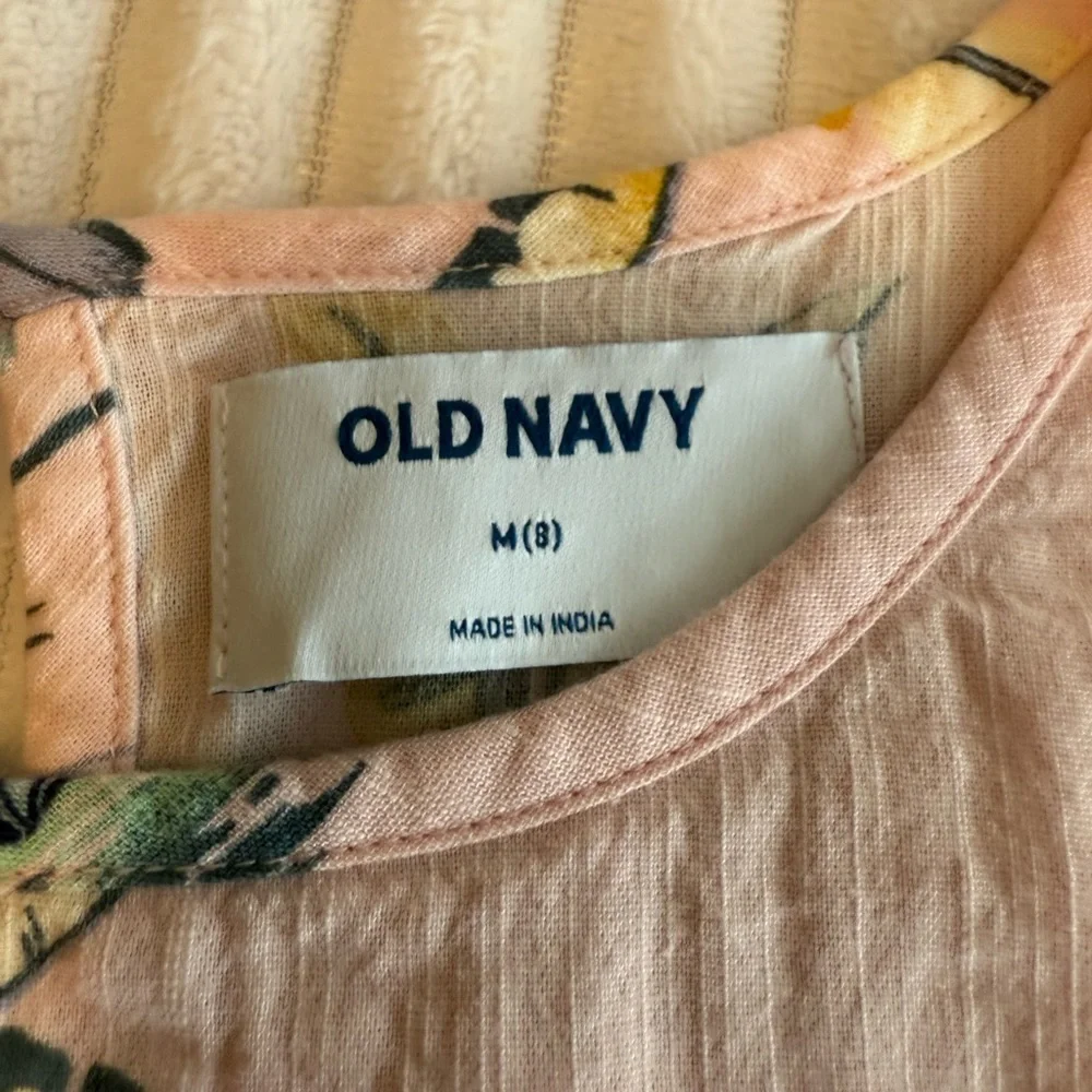 Old Navy Pink Tropical Print Kids Dress